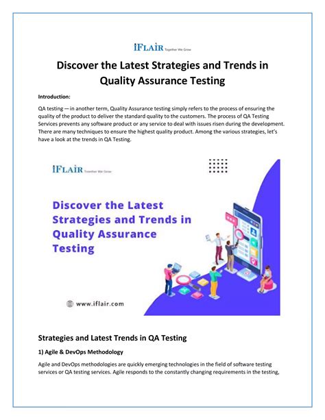 Discover The Latest Strategies And Trends In Quality Assurance Testing Pdf