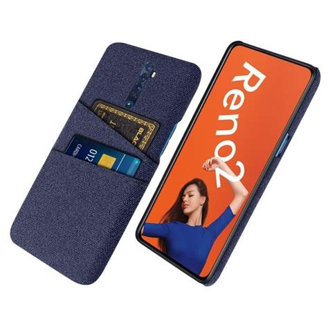 Bleu Marine Pour Reno Z Juste En Tissu Pour Oppo Reno Tui Pour