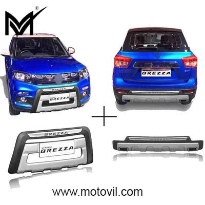 Suzuki Brezza Front And Rear Bumper Diffuser Combo Set Motovil India