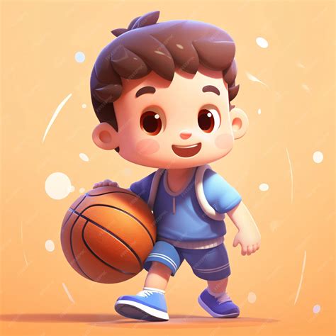 Premium Ai Image Boy Playing Basketball 3d Character Illustration Summer Sports Illustration