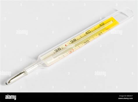 Fever thermometer on white background Stock Photo - Alamy