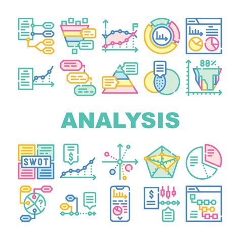 Data Analysis Diagram Collection Icons Set Vector Vector Art