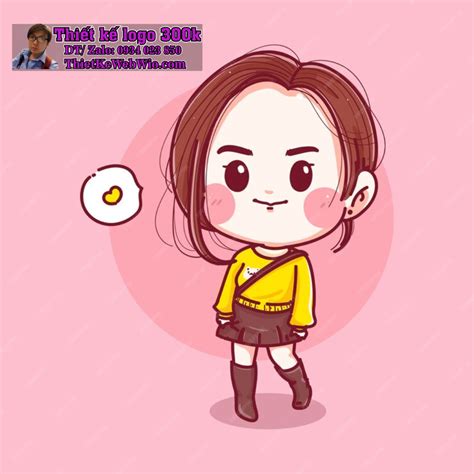 Vẽ Chibi Cô Gái Trong Trang Phục Thời Trang Hiện đại Với Nụ Cười Tự