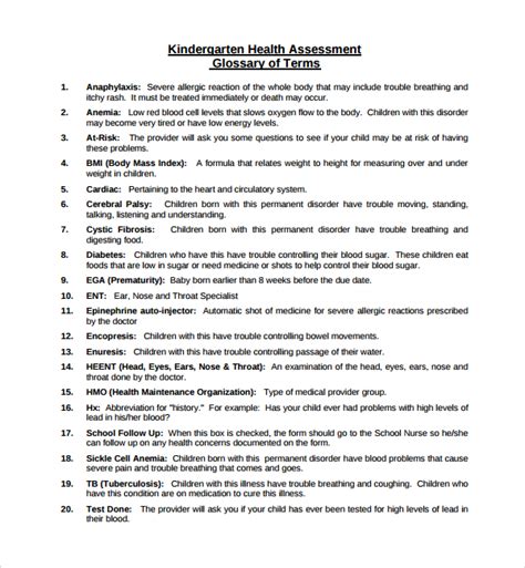 Free 7 Sample Health Assessment Templates In Pdf Ms Word Excel