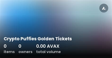 Crypto Puffies Golden Tickets Collection Opensea