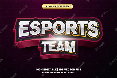 Premium Vector Esport Team Logo 3d Editable Text Effect Style