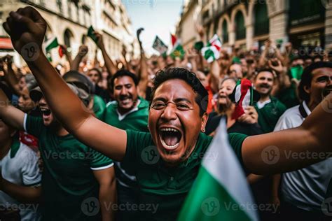 Mexican Football Fans Celebrating A Victory 27459863 Stock Photo At