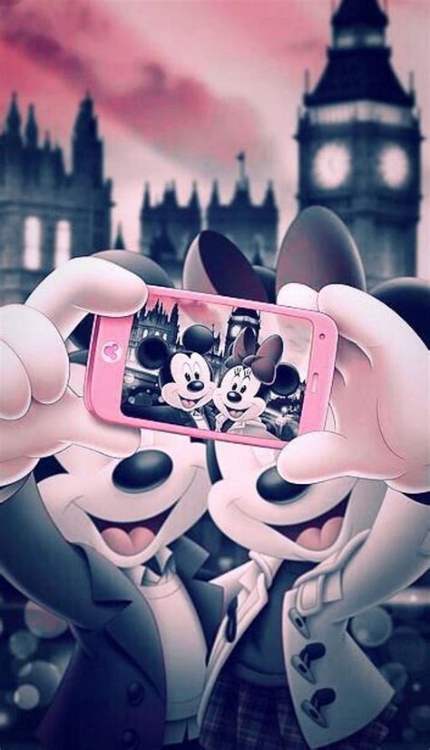 Selfy Cartoon Happy Micky Mobil Moon Mouse Hd Phone Wallpaper