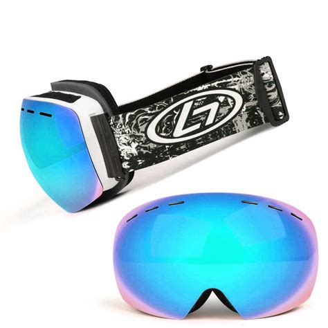 Unisex Double Layers Uv Anti Fog Big Ski Mask Goggles Blue The Warehouse