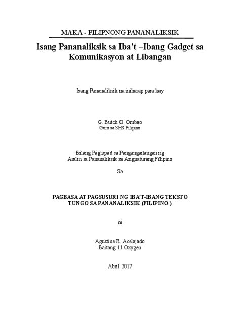 Pamagat Ng Pananaliksik Tungkol Sa Kultura