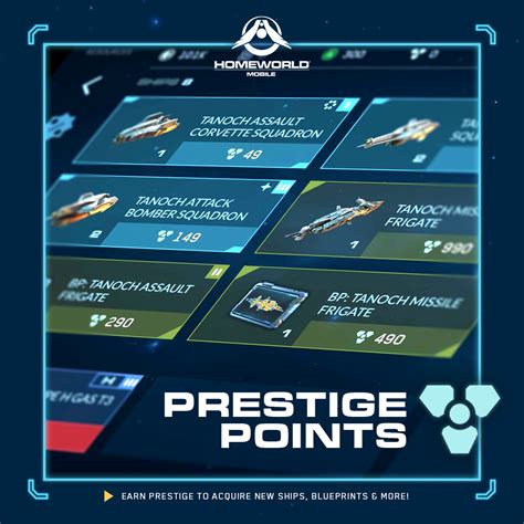 Homeworld Mobile On Twitter Gain Prestige Points In New Ways By