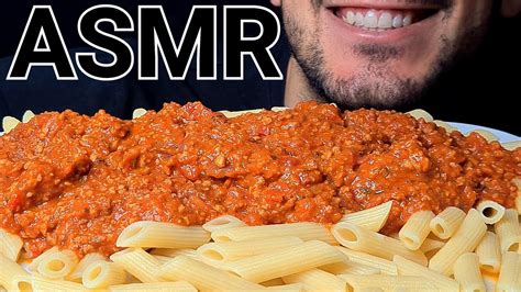 Asmr Penne Bolognese Pasta Eating Sounds No Talking Mukbang Youtube