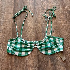 J Crew Swim J Crew Tieshoulder Underwire Bikini Top In Gingham C