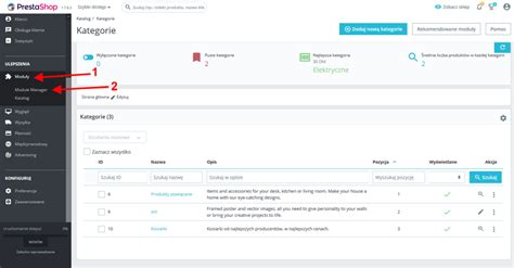 Zarządzanie kategoriami i podkategoriami Prestashop PrestaPRO