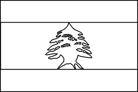 Lebanon flag coloring picture