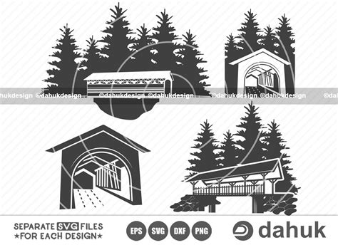 Covered Bridge Svg Covered Bridge Clipart Vector Etsy
