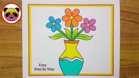 Flower Pot Drawing How To Draw Flower Pot Easy Flower Vase Drawing