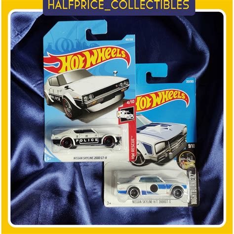 Hot Wheels Nissan Skyline Gtr H T Gt X Hako Police White Shopee Malaysia