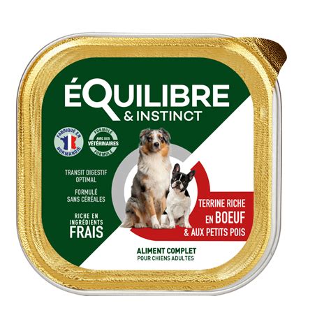 Equilibre Instinct Pâtée pour chien adulte bœuf et petits pois