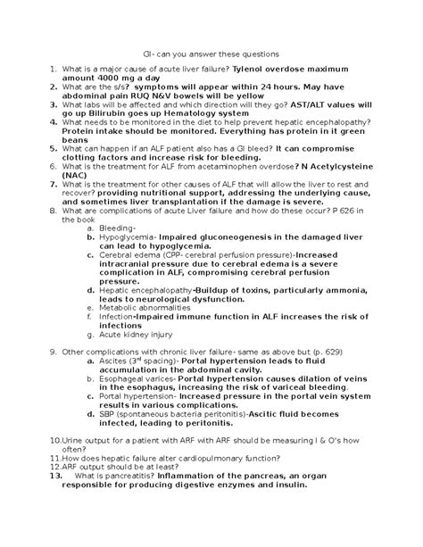 GI questions-answers - GI- can you answer these questions What is a