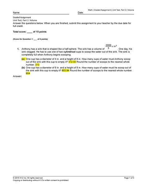 3 12 Unit Test Part 2 3 12 Unit Test Part 2 Math Graded