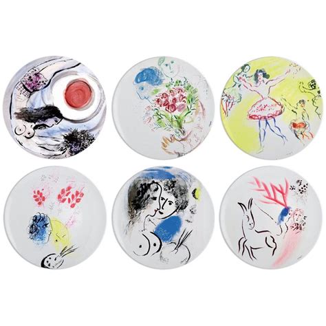 Coffret 6 Assiettes Plates 0088 13 6 Marc Chagall Collection