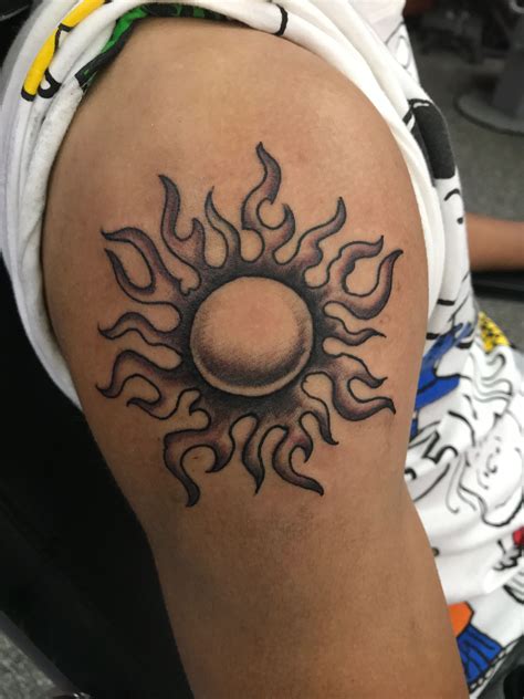 Sun Tattoo Shoulder Blade