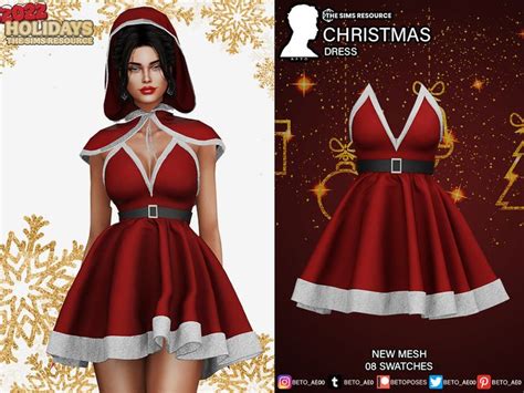 The Sims Resource Christmas Dress Sims 4 Dresses Christmas Dress Christmas Outfit