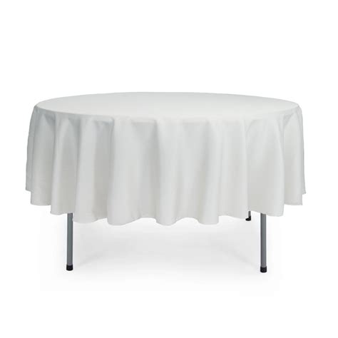 90 Inch Round Polyester Tablecloth White