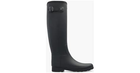 Hunter Refined Tall Wellington Rain Boots In Black Lyst