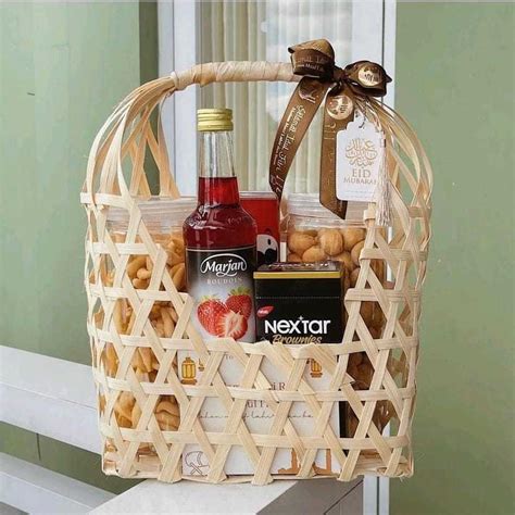 Jual Keranjang Anyaman Bambu Parcel Tas Hampers Aestetik Cantik Ukuran