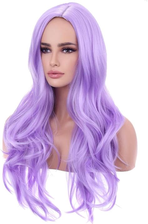 Beron 27 Inches Purple Wig Long Wavy Wig Women Girls