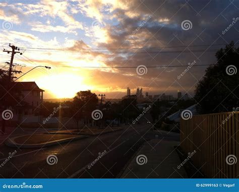 Sunset Perth Australia Stock Image Image Of Australia 62999163