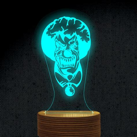 Bad Clown D Illusion Acrylic Hologram Night Led Lamp Laser Etsy