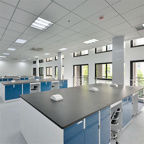 Laboratory Chemical Resistance Steel Lab Furniture Centre Sink Table