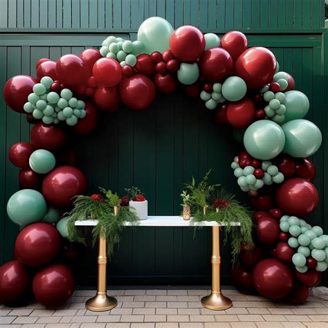 Amazon Burgundy And Dusty Green Balloons Double Stuffed Wine Red