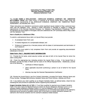 Fillable Online Hercules Attorney Claim Form Instructions Hercules