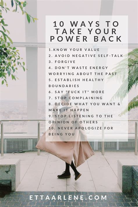 10 Ways To Take Back Your Power Etta Arlene