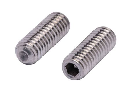 38 16 X 1 Stainless Set Screw With Hex Allen Head Drive And Oval