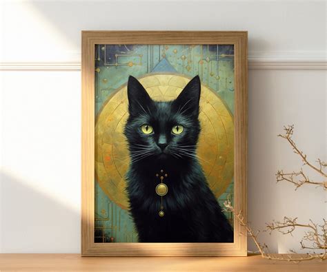 Black Cat Poster Print Purr Fect Cat Lover T Vertical Cat Etsy