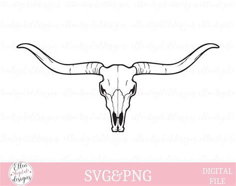 Cráneo de vaca Svg Longhorn Svg Longhorn Skull Svg Texas Etsy México