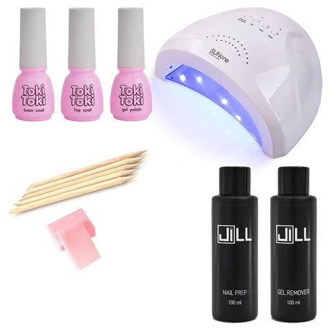 Стартовый набор для покрытия ногтей гель-лаком Toki-Toki SUN One 48 вт ...