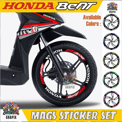 Honda Beat 110 110 FI Mags Decals Sticker 14 2 Pcs Front Back W