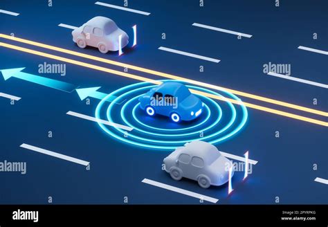 Autonomous Self Driving Car Moving Through Highway Autopilot And