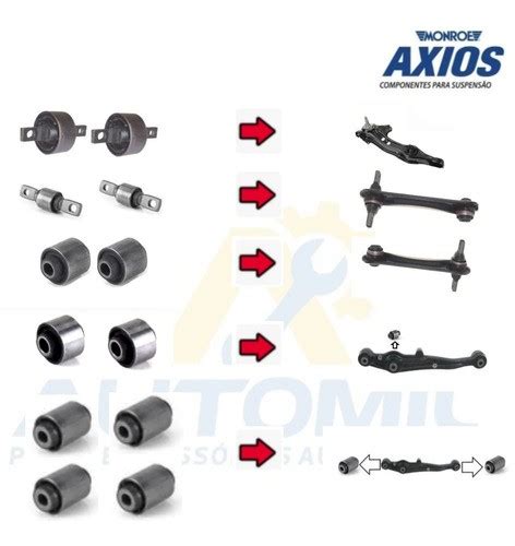 Kit 12 Buchas Suspensão Traseira Civic 96 97 98 99 00 Axios automil pecas