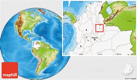 Physical Location Map of Barichara, highlighted country