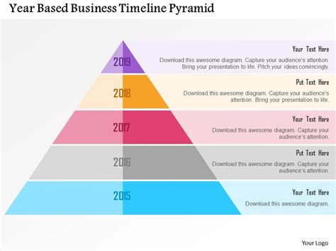 Year Based Business Timeline Pyramid Flat Powerpoint Design | Templates ...