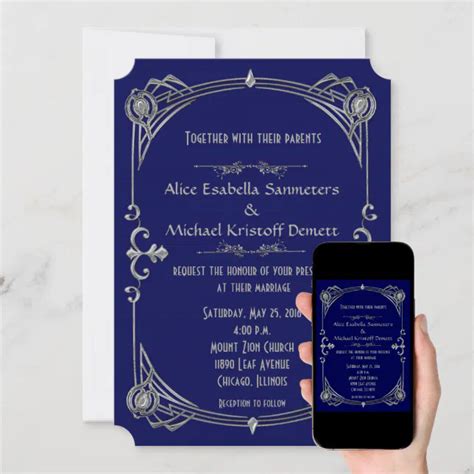 Art Deco Gatsby Style Wedding Invitation Kari Zazzle