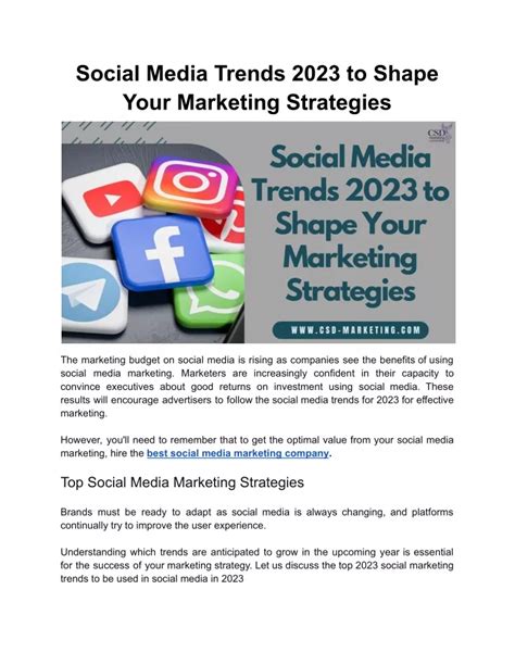 PPT - Social Media Trends 2023 to Shape Your Marketing Strategies ...