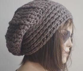 Womens Hat Chunky Knit Slouchy Brown Melangebeanie Slouch Hat Fall